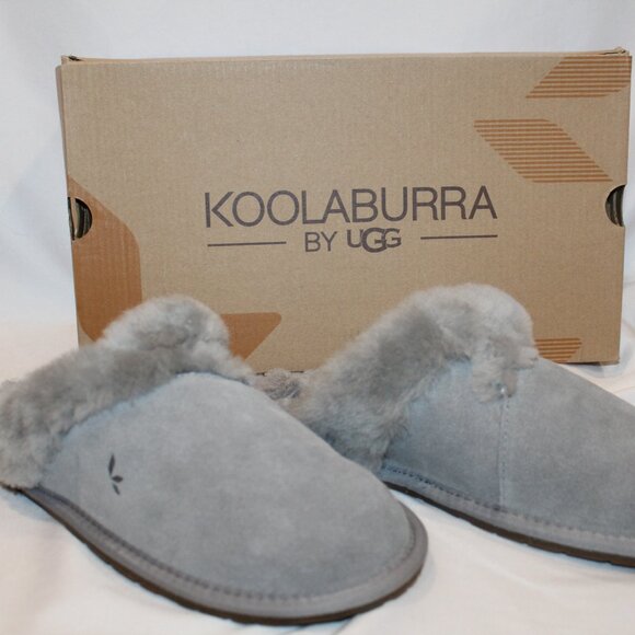 UGG KOOLABURRA WOMEN'S SUEDE FUR LINED SLIPPERS GRAY SZ 9 - Picture 2 of 4